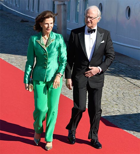 Ehrensache, dass auch das schwedische Königspaar, König Carl Gustaf und Königin Silvia, am Vorabend der Hochzeit ihres einzigen Sohnes mitfeierten.