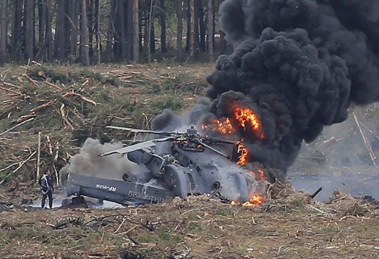 Ein Helikopter vom Typ Mi-28 ist bei einer Militärschau in Russland abgestürzt.