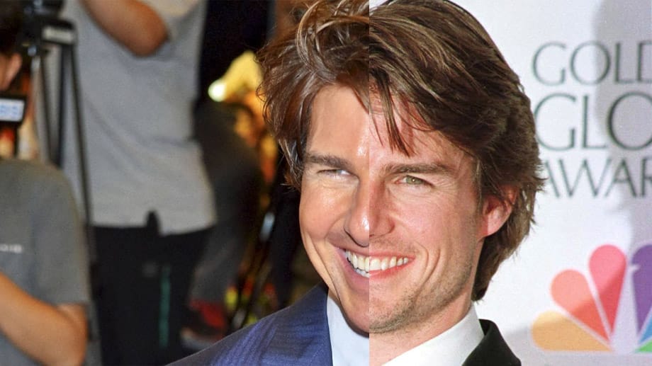 Tom Cruise ist erstaunlich jung geblieben: Fast 20 Jahre sind zwischen dem rechten und dem linken Teil dieser Foto-Montage vergangen.