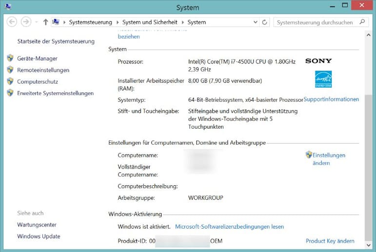 Windows Systeminformationen
