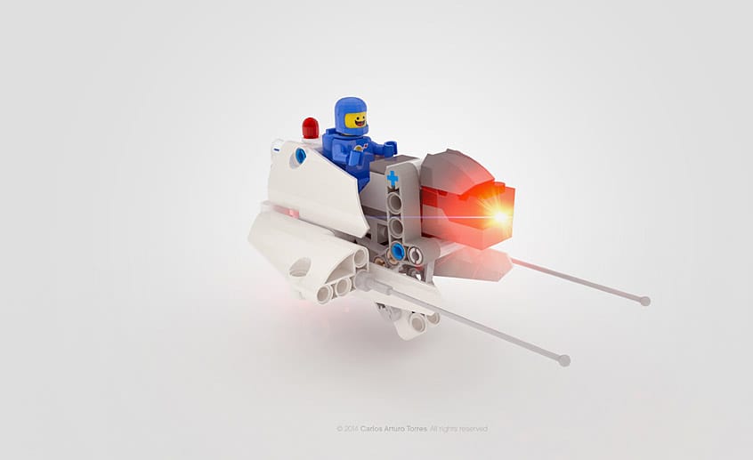 Aber auch dieses Lego-Raumschiff ist als Hand-Ersatz denkbar.