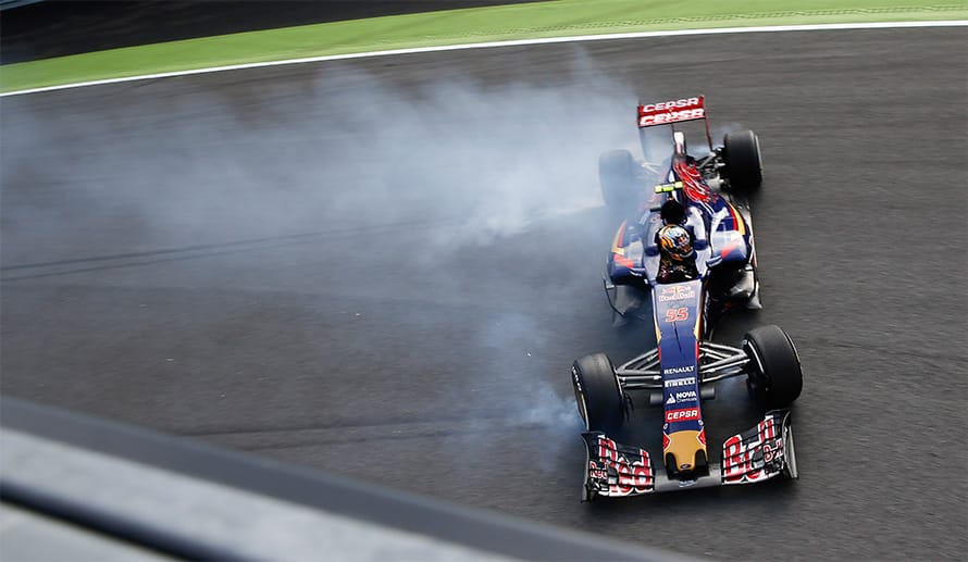 Im ersten Training hat Carlos Sainz im Toro Rosso noch Schwierigkeiten mit dem Autodromo Nazionale di Monza.