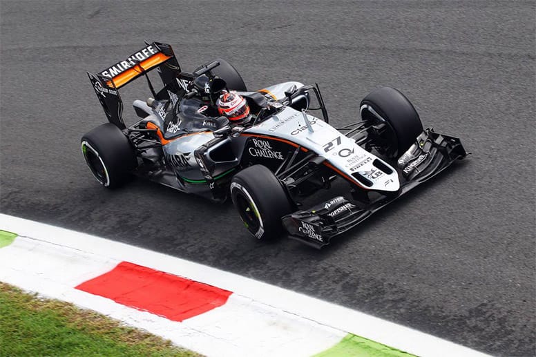 Nico Hülkenbergs Force India macht einen starken Eindruck am Freitag. Er belegt die Plätze vier und fünf.