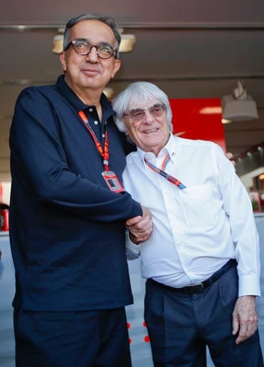 Zum Italien-Grand-Prix gibt sich Ferrari-Präsident Sergio Marchionne (li.) die Ehre.