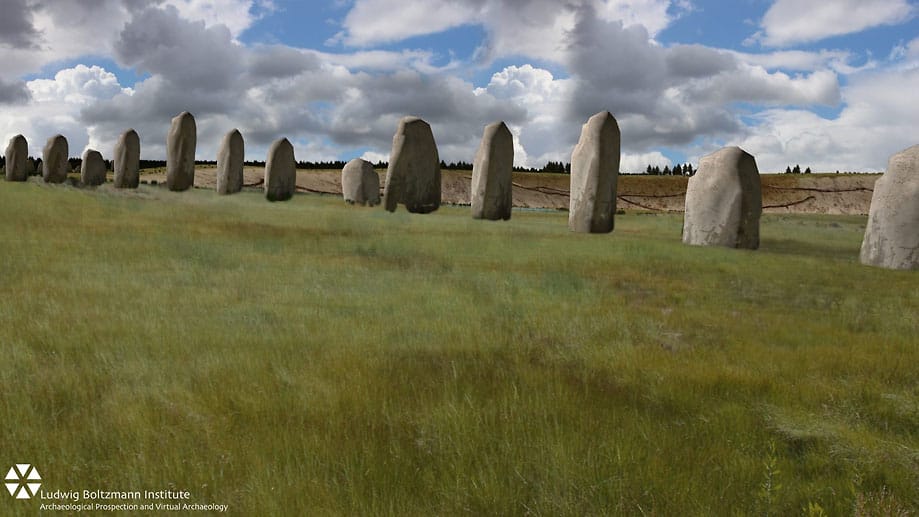 Archäologen haben in der Nähe des geheimnisvollen Steinkreises Stonehenge nun Belege für ein weiteres, jahrtausendealtes Monument gefunden. Bis zu 90 stehende Steine unter der Erde sollen es sein..