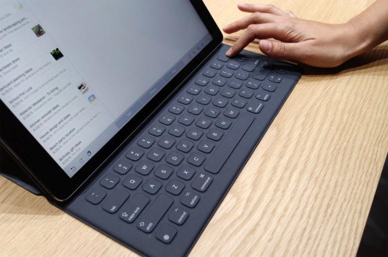Zum iPad Pro bietet Apple jetzt auch ein Smart Keys genanntes Tastaturcover an. In den USA soll es 169 Dollar kosten.