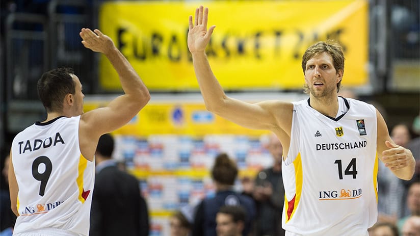 Die deutschen Basketballer um Nowitzki (re.), Tadda & Co. hatten sich viel vorgenommen.