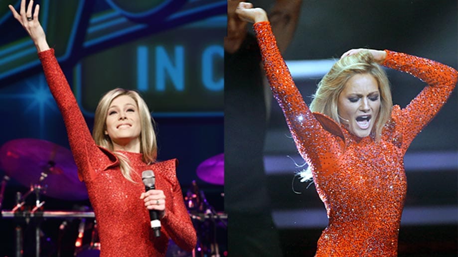 Fälschung und Original: Bridie June Davies (li.) ist Helene-Fischer-Double. Fälschung und Original: Bridie June Davies (li.) ist Helene-Fischer-Double.