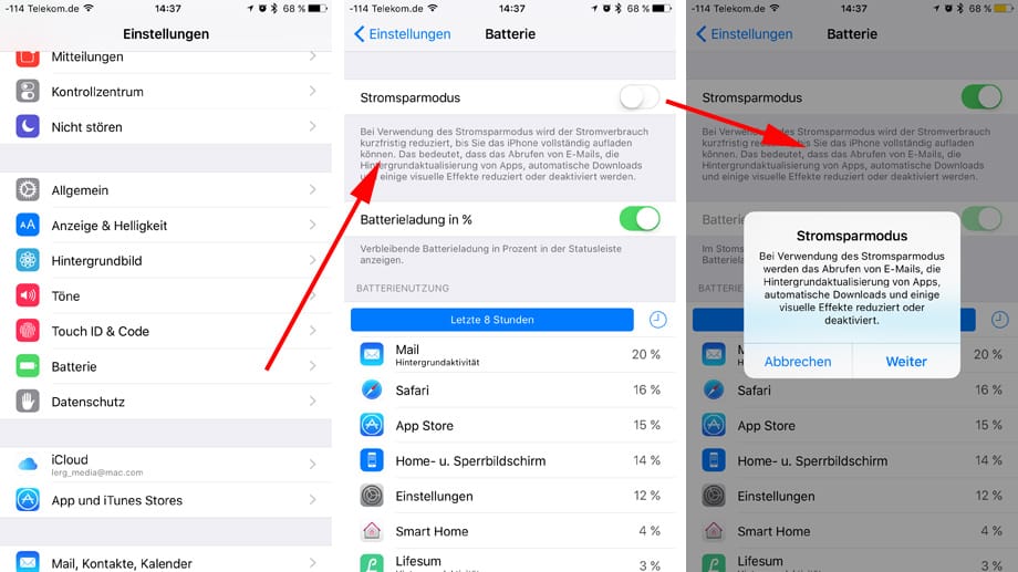 iOS 9 bringt einen neuen Stromsparmodus, den allerdings nur auf dem iPhone.