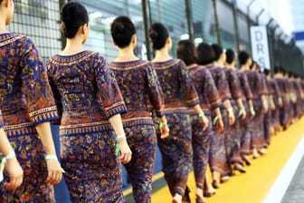 Die Grid Girls sind da. Das bedeutet: Das Rennen in Singapur wird in Kürze beginnen.