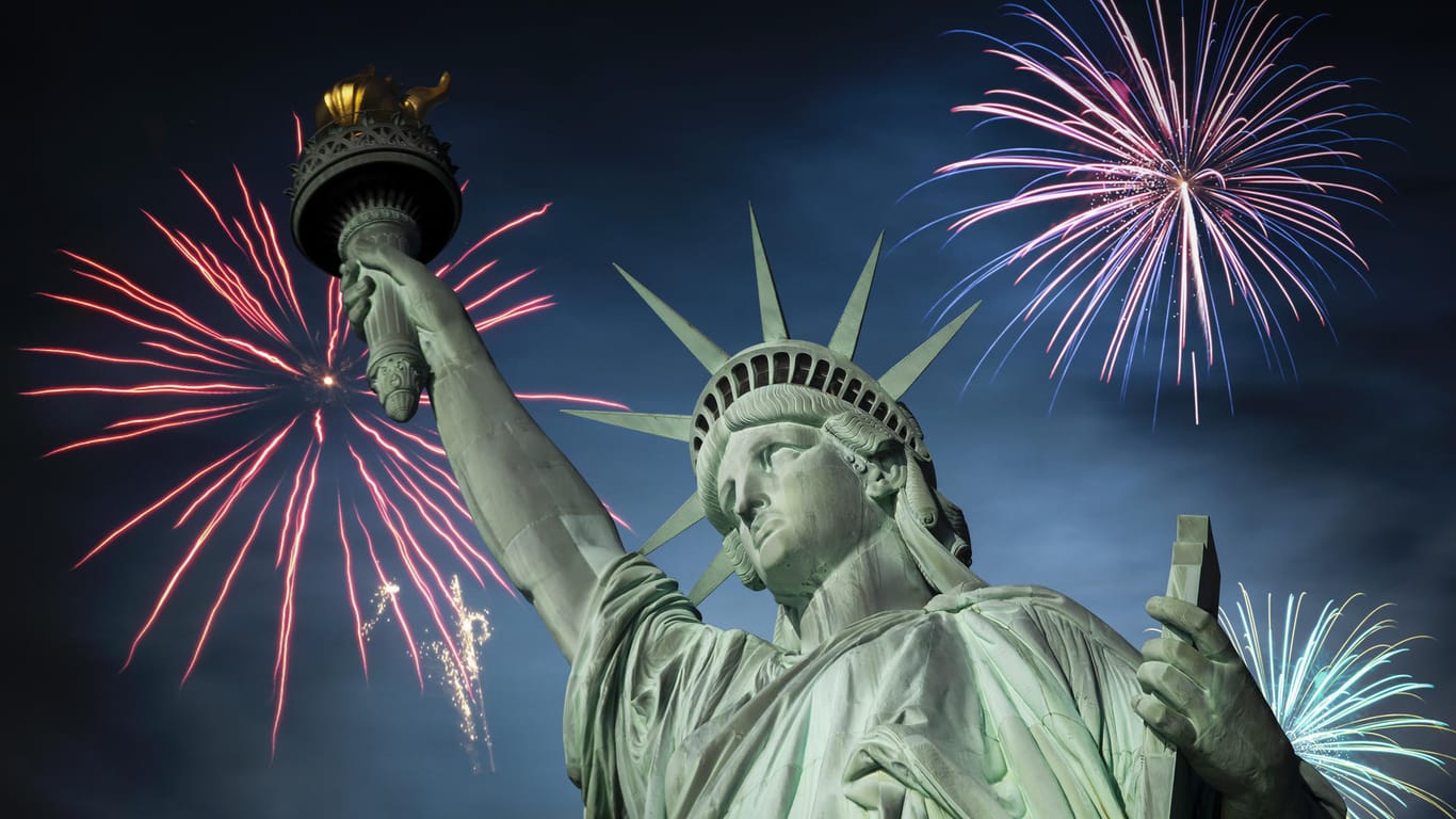 Die Freiheitsstatue in New York City: Dort steigt an Silvester eine große Party.