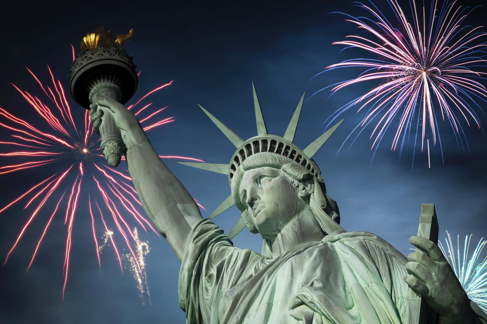 Die Freiheitsstatue in New York City: Dort steigt an Silvester eine große Party.