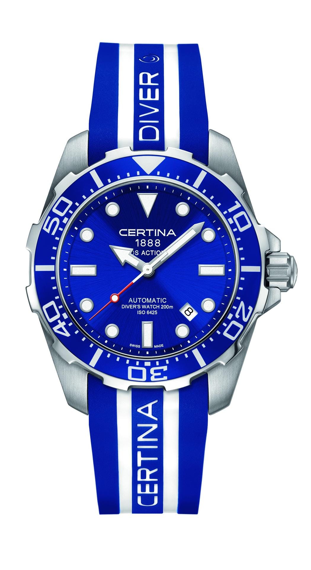 Von Certina gibt es die schicke Taucheruhr DS Action Diver für 770 Euro. Die Uhr ist bis zu einer Tiefe von 200 Metern wasserdicht.