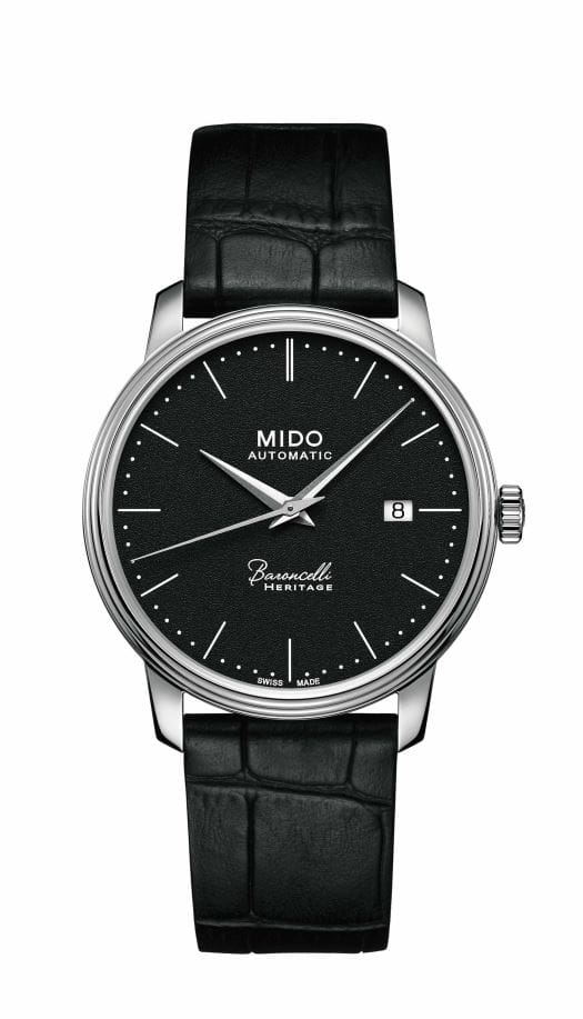 2016 begeht die Marke Mido das 40-jährige Jubiläum der Kollektion Baroncelli. Um dieses Ereignis gebührend zu feiern, hat die Marke die Baroncelli Heritage kreiert, die dünnste Uhr der Mido Kollektion. Die Höhe beträgt nur 6,85 Millimeter. Die Uhr kostet unter 1000 Euro.