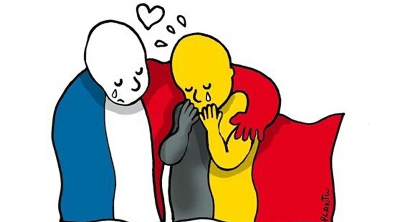 Auf Twitter und Facebook sind zahlreiche Solidaritätsbekundungen mit Brüssel zu finden.