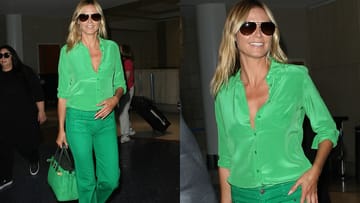 Heidi Klum hat definitiv Mut zur Farbe: Das bewies das Topmodel am Flughafen von Los Angeles mit einem knallgrünen Outfit.