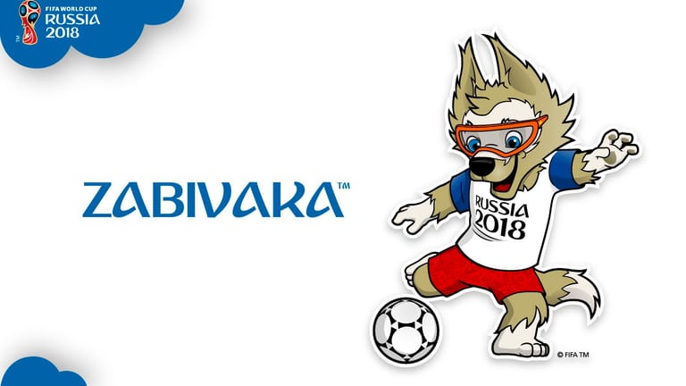 Das Maskottchen für die WM 2018 ist ein Wolf mit Sportbrille namens Zabivaka.