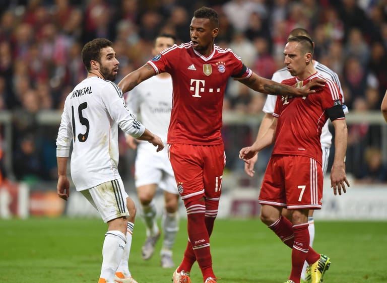 29. April 2014: Beim Halbfinal-Aus in der Königsklasse gegen Real Madrid lässt sich Ribéry bei der 0:4-Rückspielpleite in München zu einem Schlag gegen Daniel Carvajal (l.) hinreißen – ohne Konsequenzen.