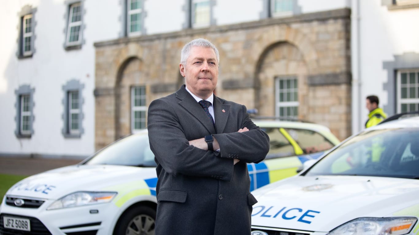 Michael Skuce, 56, in der Polizeistation von Enniskillen.