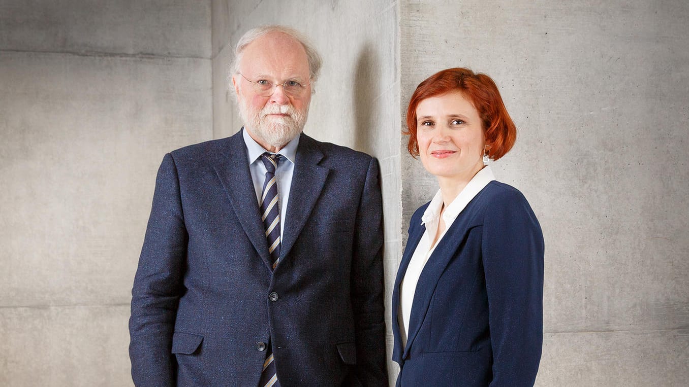 Katja Kipping und Manfred Lütz im Jakob-Kaiser-Haus in Berlin.