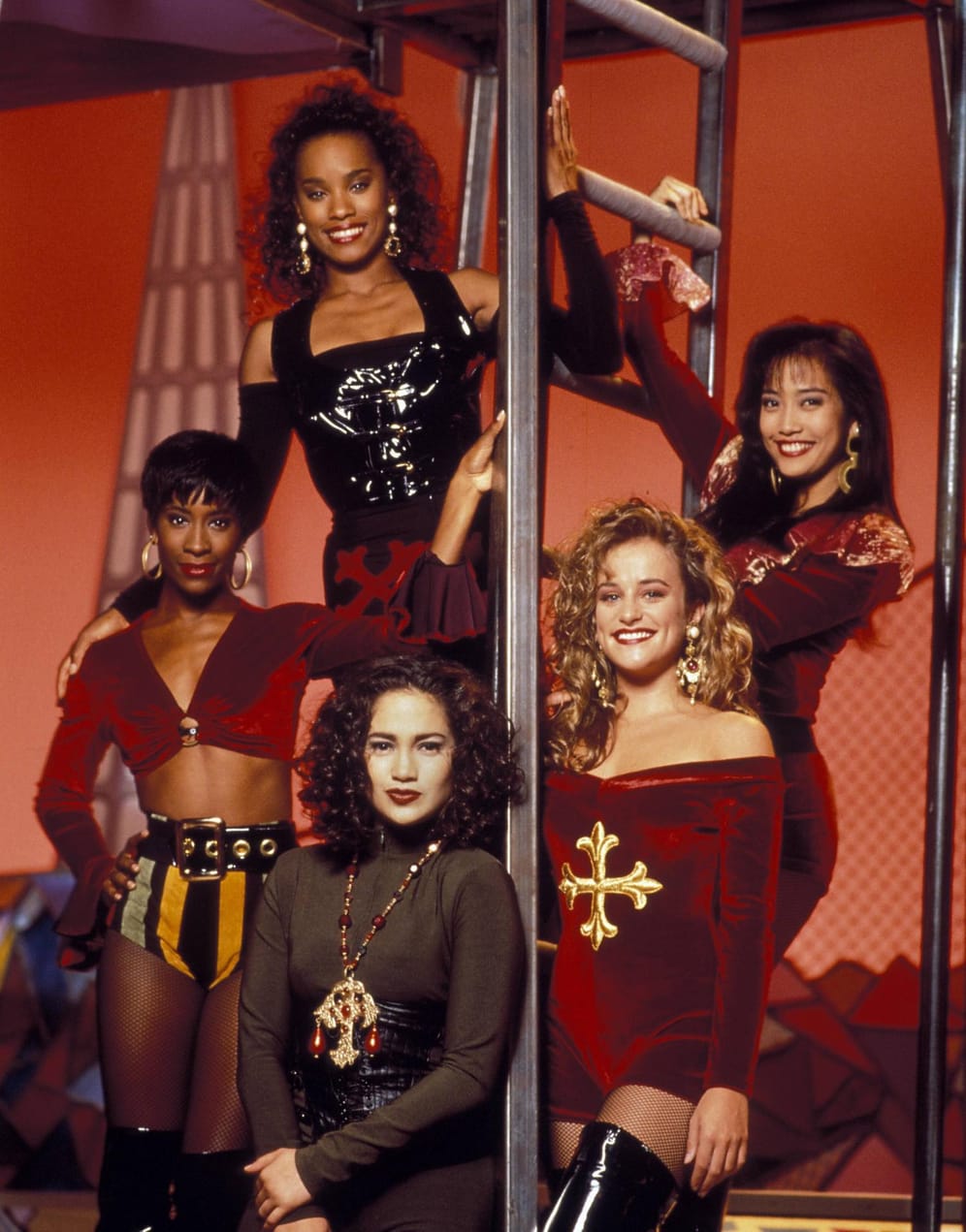 1992: Jennifer Lopez (Mitte unten) in der Fernsehserie "In Living Color"