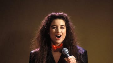 Oktober 1983: Isabel Varell tritt bei "Wetten, dass..?" auf.