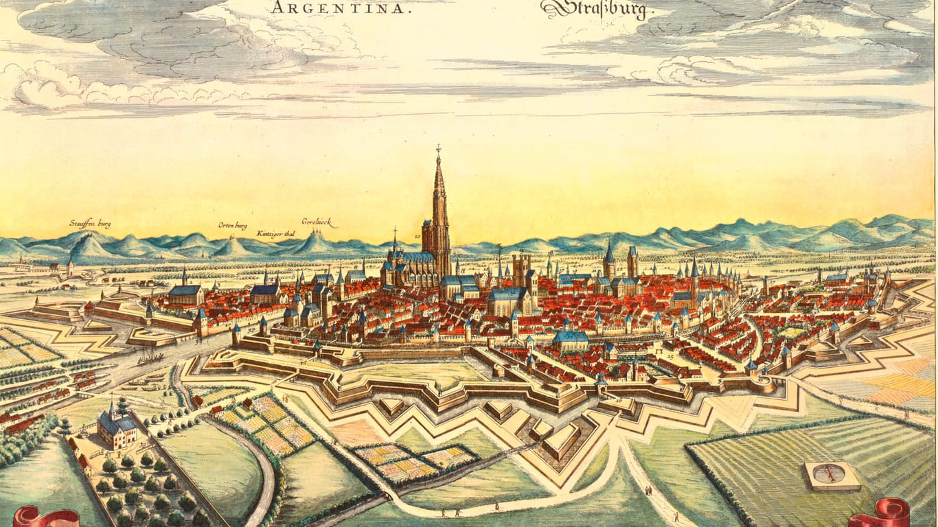 Stich von Straßburg 1643: In der Stadt kam es 1518 zu einem schweren Ausbruch der Tanzwut.