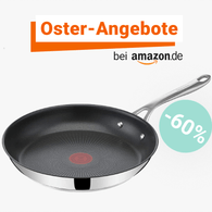 Oster-Angebote bei Amazon: Sparen Sie 60 Prozent auf die Jamie Oliver Bratpfanne von Tefal.