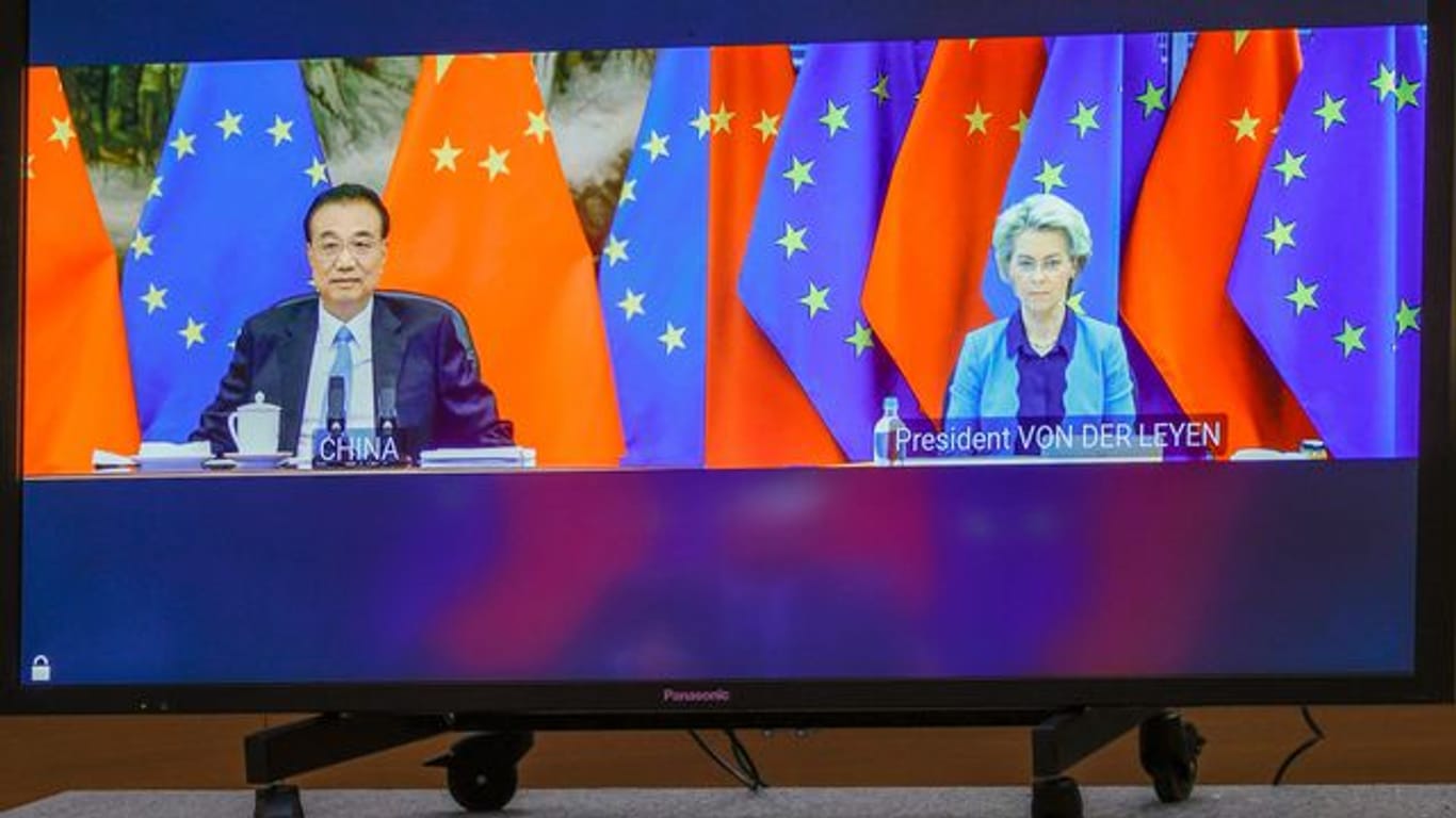 Chinas Ministerpräsident Li Keqiang und EU-Kommissionspräsidentin Ursula von der Leyen während des EU-China-Gipfels.