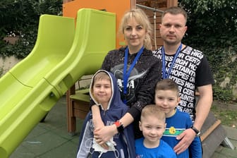 Familie Korychak: Sie mussten aus der Ukraine flüchten. Der älteste Sohn Eduard ist an Lymphdrüsenkrebs erkrankt.