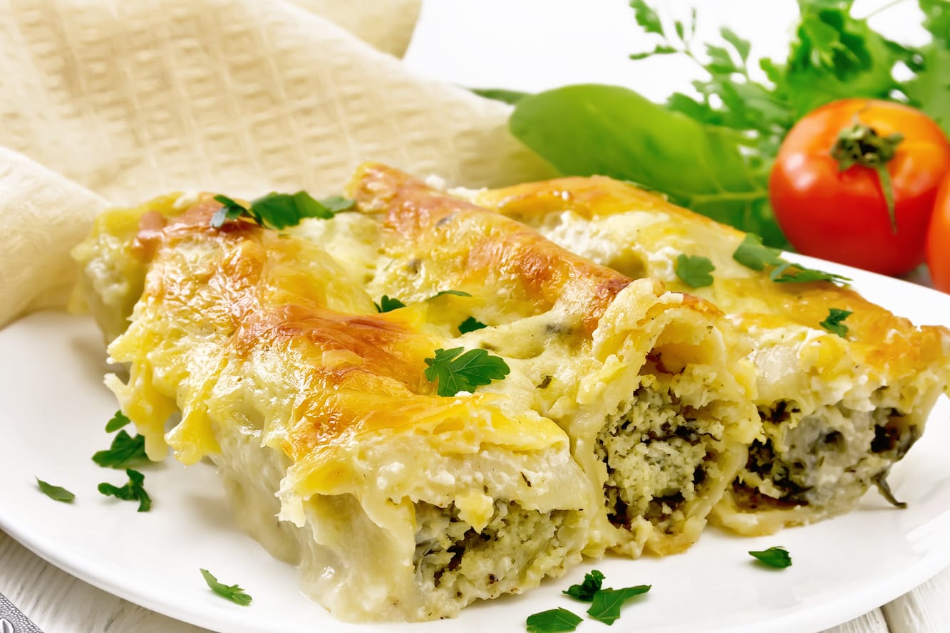 Gefüllte Cannelloni: Cannelloni mit Romanesco sind gehaltvoll und mit einer cremigen Sahnesoße unheimlich lecker.