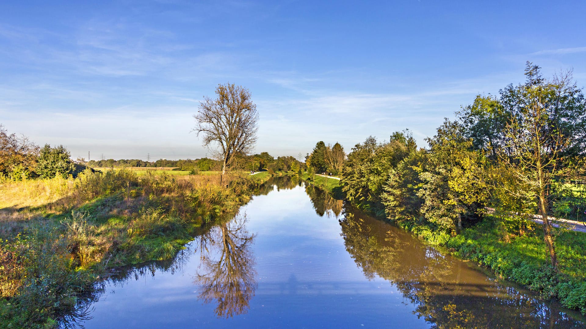 Der Fluss Nidda bei Frankfurt (Symbolbild): Die Strecke eignet sich gut für eine Radtour mit der Familie.