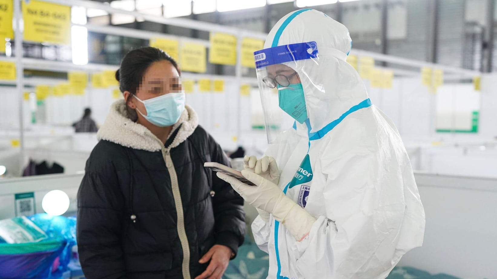 Quarantäne-Zone in Shanghai: Hier werden Menschen mit positivem Corona-Befund untergebracht.