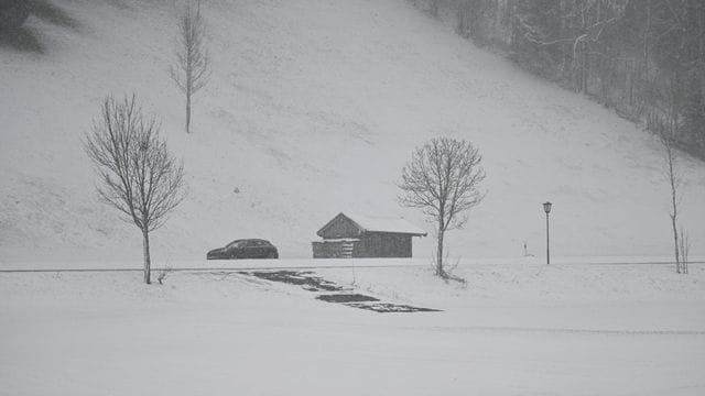Schneefall in Bayern