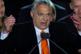 Viktor Orbán, Ministerpräsident von Ungarn: Er dankte seinen Anhängern auf einer Wahlparty in Budapest.