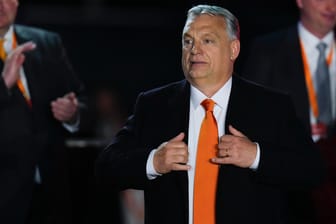 Viktor Orbán, Ministerpräsident von Ungarn: Er dankte seinen Anhängern auf einer Wahlparty in Budapest.