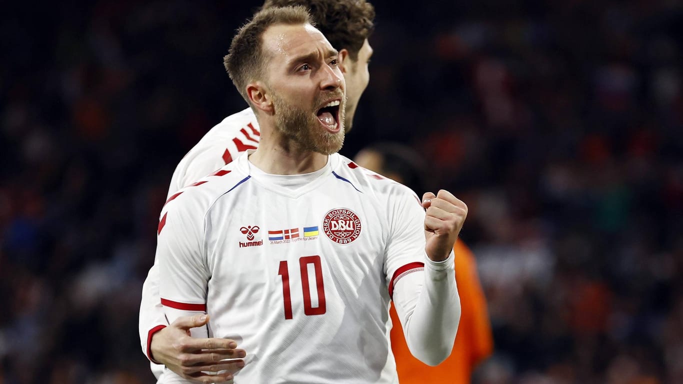 Triumphales Comeback für Dänemark: Christian Eriksen feiert sein Tor im Freundschaftsspiel gegen die Niederlande.
