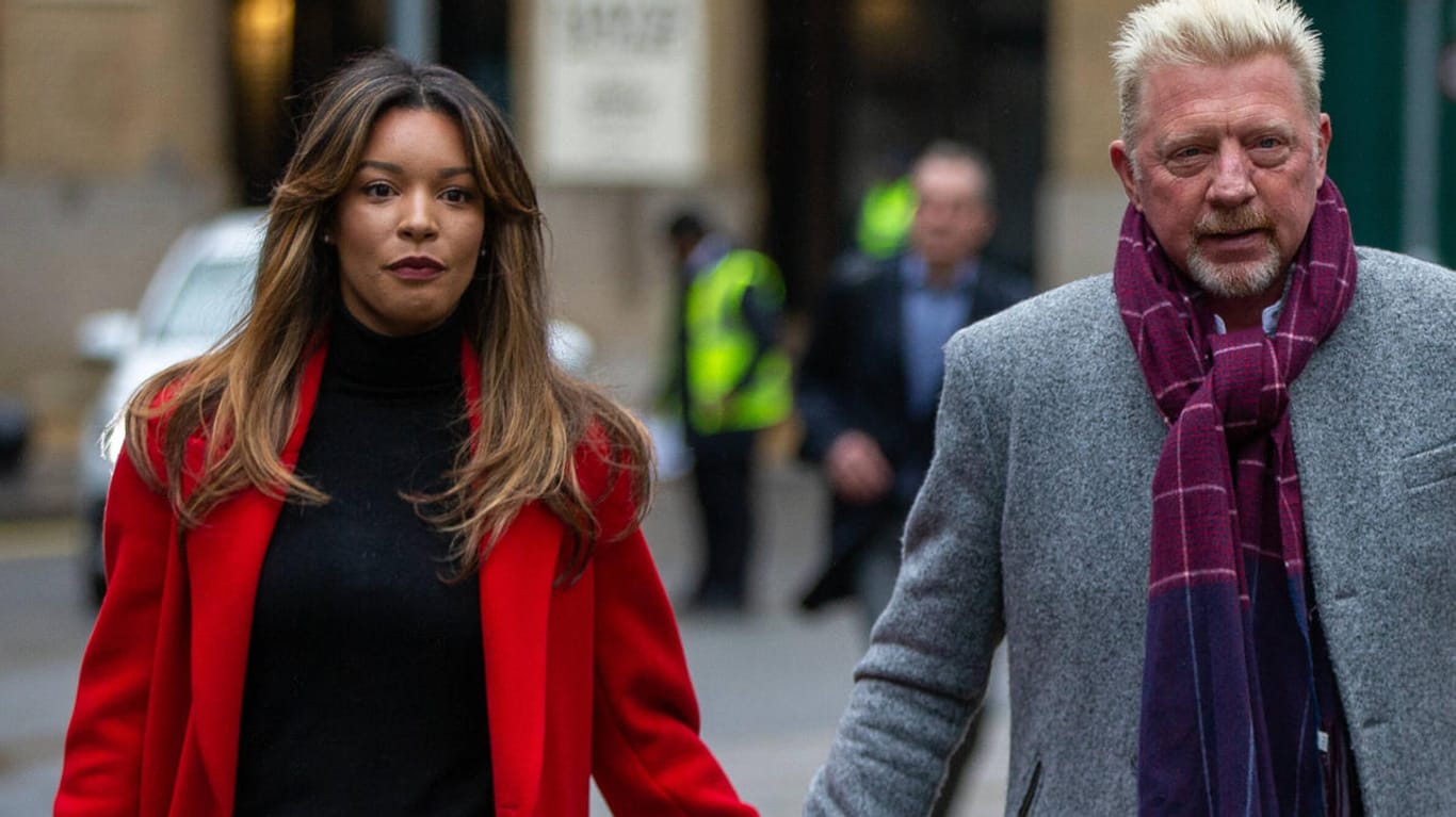 4. April 2022: Lilian De Carvalho Monteiro und Boris Becker sind auf dem Weg zum Prozess in London.