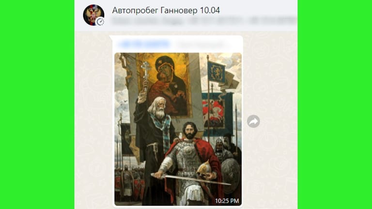 Nationalheld: Im WhatsApp-Kanal zum Autokorso, der sich gegen Diskriminierung von Russen richten soll, wurden auch Bilder eines Prinzen gepostet, der aufgrund seines Schlachtenerfolgs 1380 Nationalheld ist.