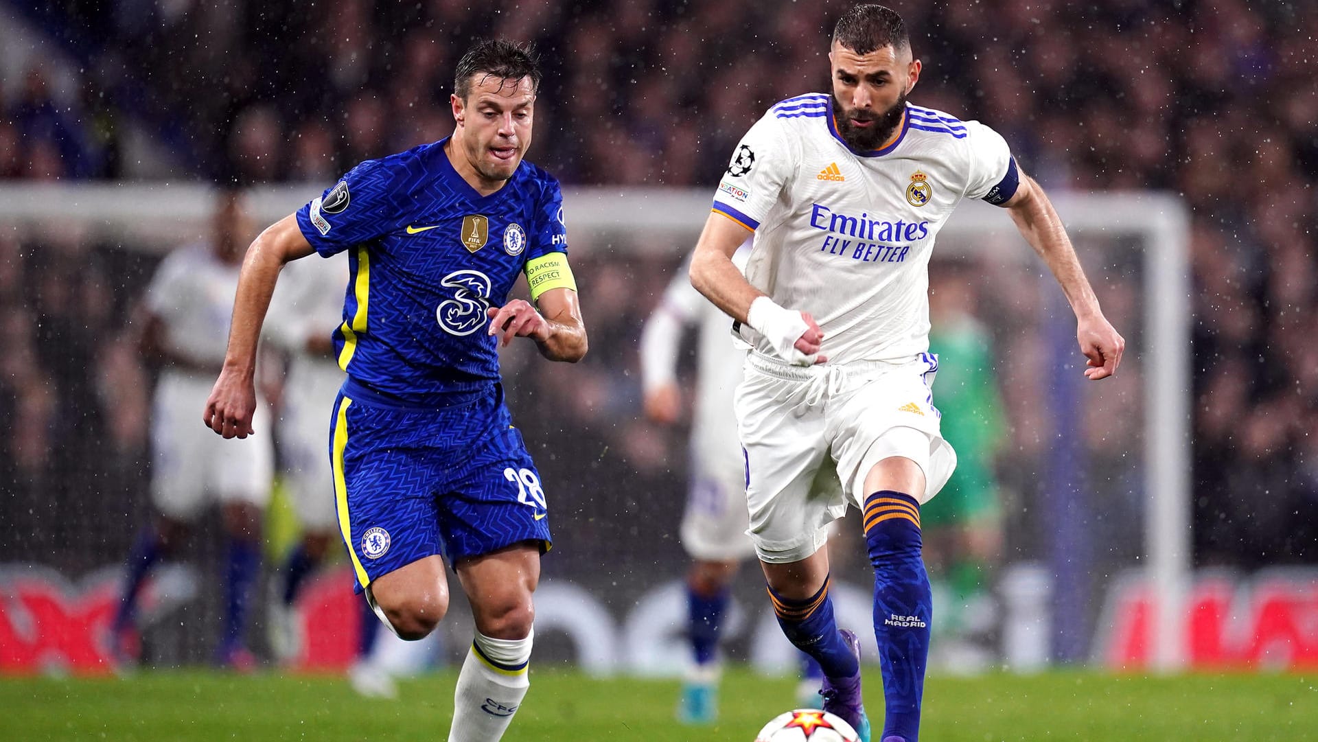 Der beste Spieler auf dem Feld: Reals Karim Benzema (r.) trumpfte gegen Chelsea richtig auf.