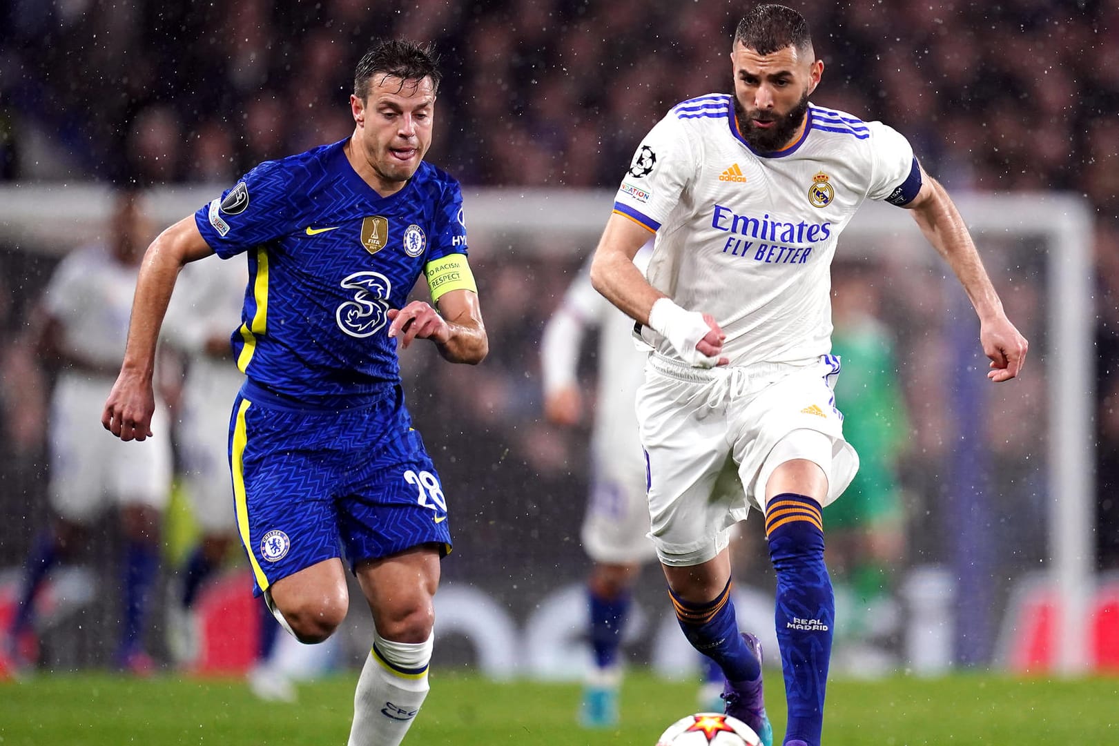 Der beste Spieler auf dem Feld: Reals Karim Benzema (r.) trumpfte gegen Chelsea richtig auf.