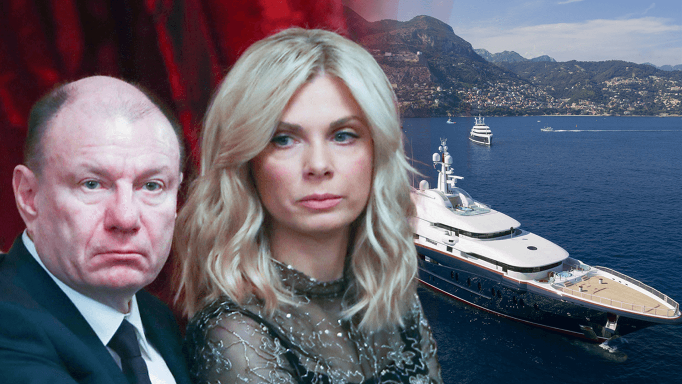 Wladimir Potanin: Seine Frau Ekaterina und seine 88,5 Meter lange Luxusjacht Nirvana vor der Küste Monacos.