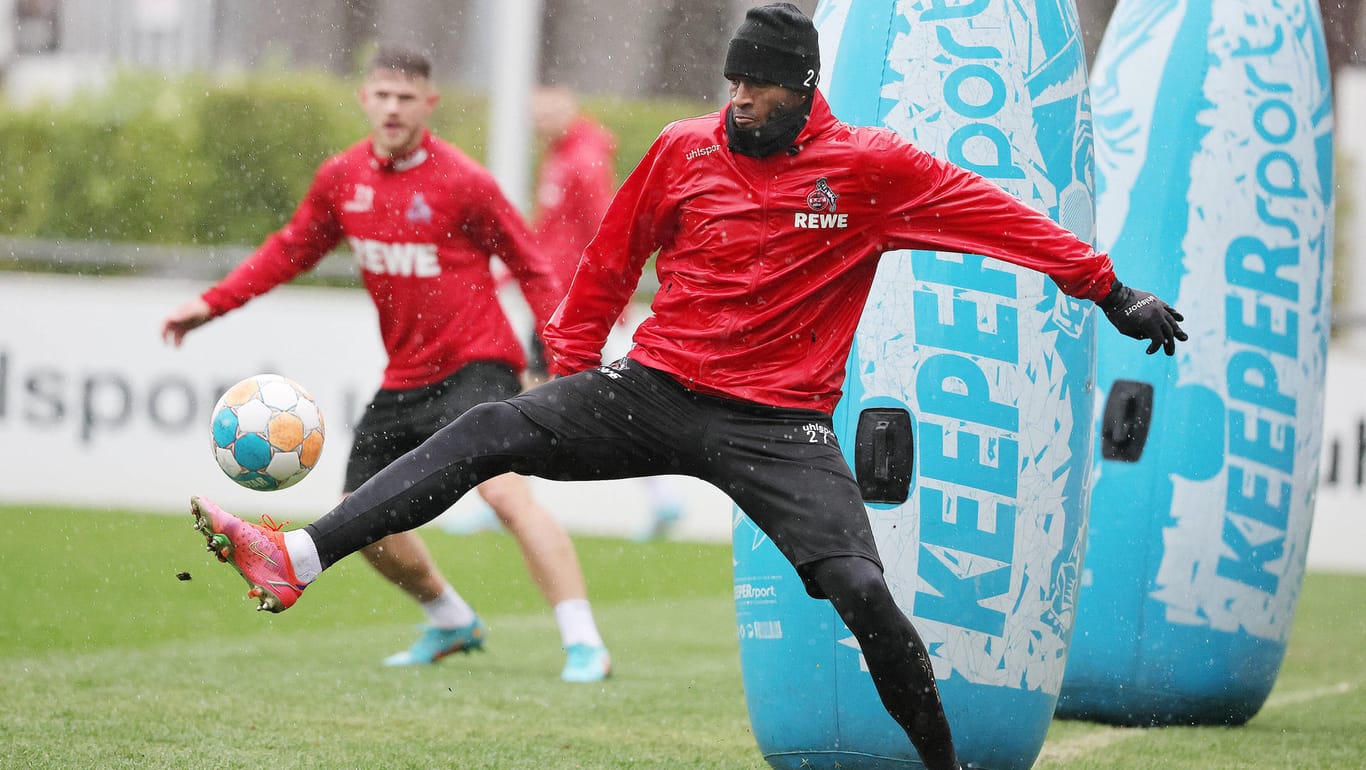 Training am Donnerstag: Anthony Modeste scheint wieder fit, FC-Trainer Baumgart geht davon aus, dass er Samstag spielen kann.