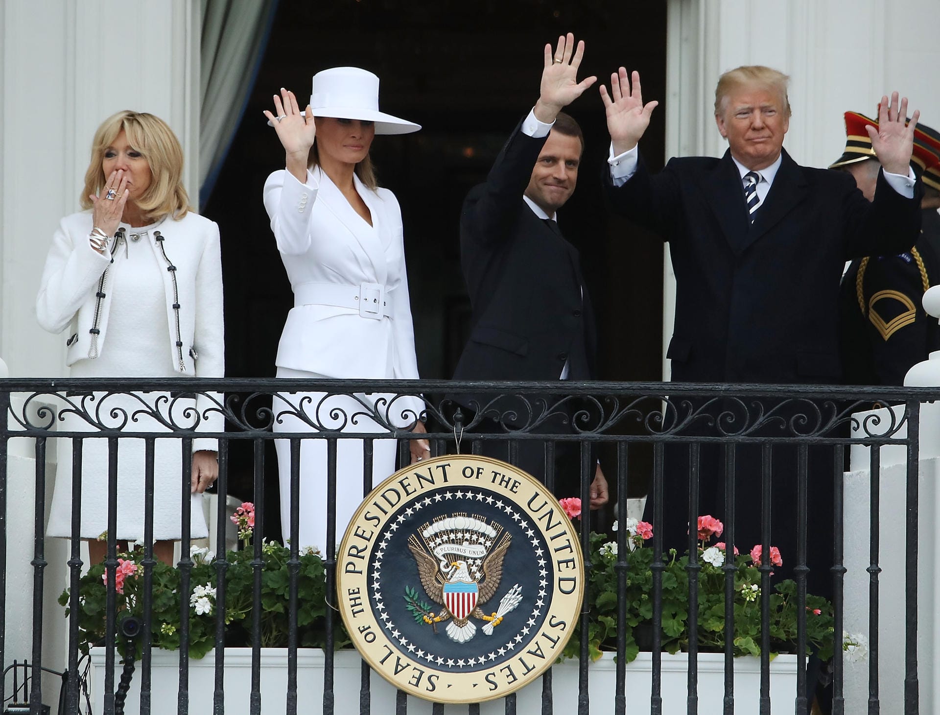 April 2018: Das Paar wurde von Donald und Melania Trump im Weißen Haus empfangen.