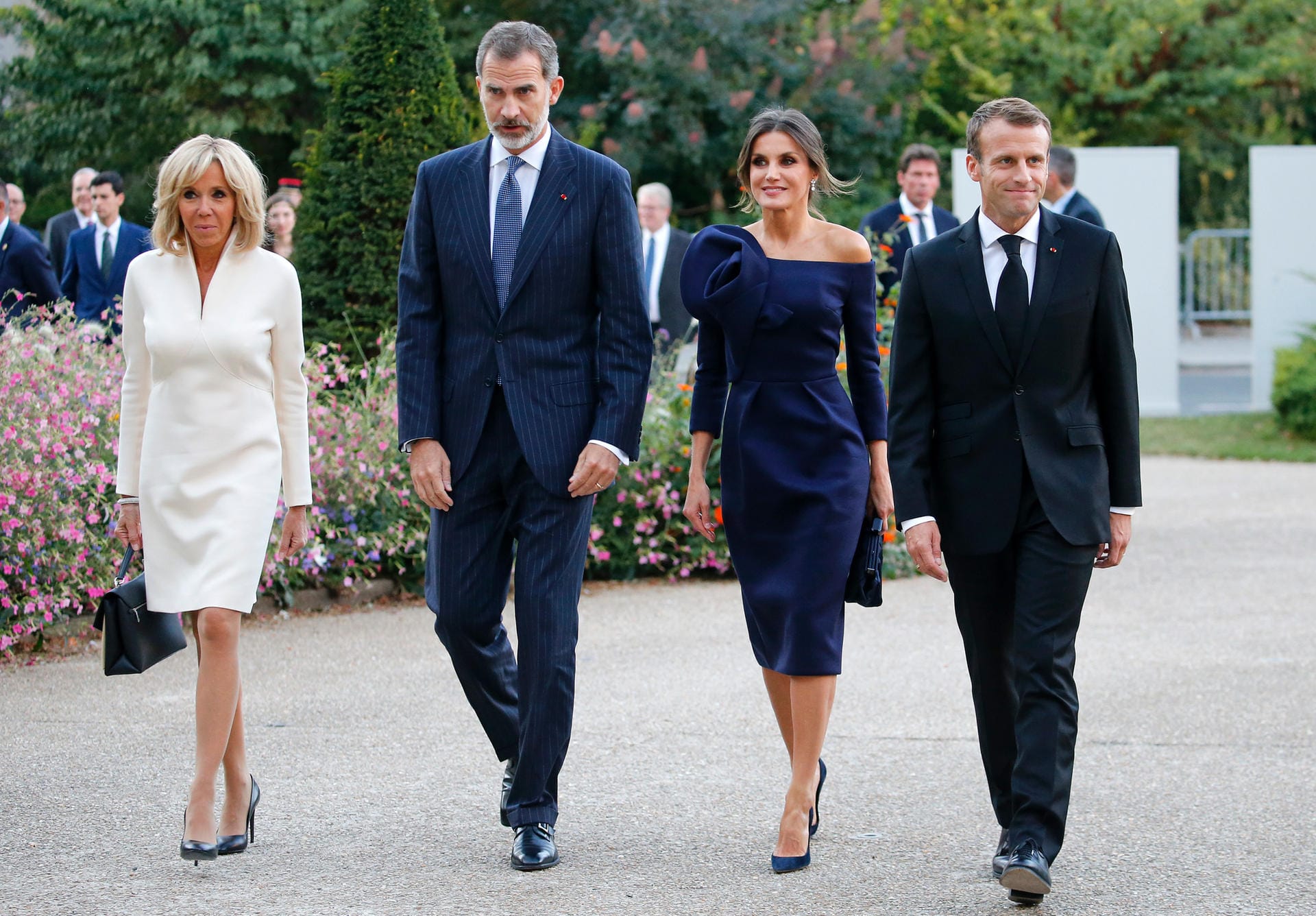 Oktober 2018: Das französische Präsidentenpaar hat Besuch vom spanischen Königspaar.