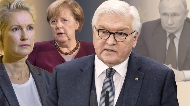 Politiker Schwesig, Merkel, Steinmeier: Ihre Russland-Politik muss aufgearbeitet werden.