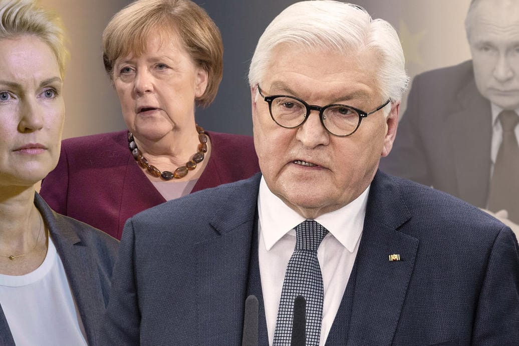 Politiker Schwesig, Merkel, Steinmeier: Ihre Russland-Politik muss aufgearbeitet werden.