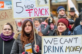 Aktion gegen Fracking in Bayern