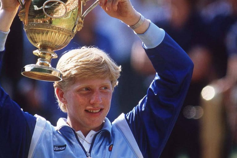 Boris Becker: Im Jahr 1985, als er Wimbledon das erste Mal gewonnen hat.