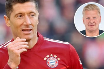 Robert Lewandowski hat in dieser Saison schon 46 Pflichtspieltore für Bayern geschossen. Stefan Effenberg (Kreis) kann sich vorstellen, dass der Pole bald für einen anderen Klub trifft.